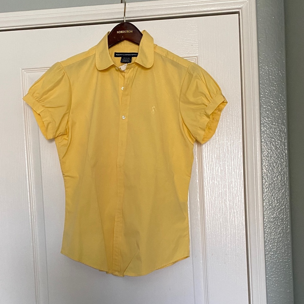 Ralph Lauren Yellow Short puffy  Sleeve top